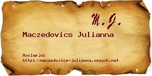 Maczedovics Julianna névjegykártya